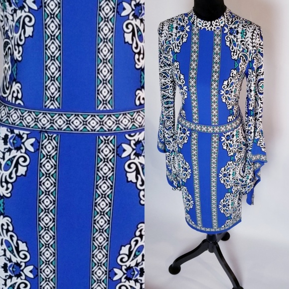 Print Sleeve Detail Dress - Picture 5 of 5